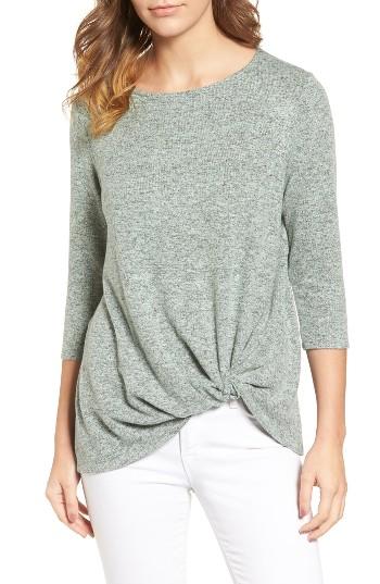 Women's Gibson Twist Front Cozy Fleece Pullover - Green