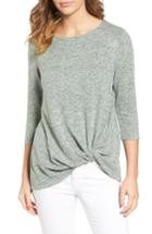 Women's Gibson Twist Front Cozy Fleece Pullover - Green