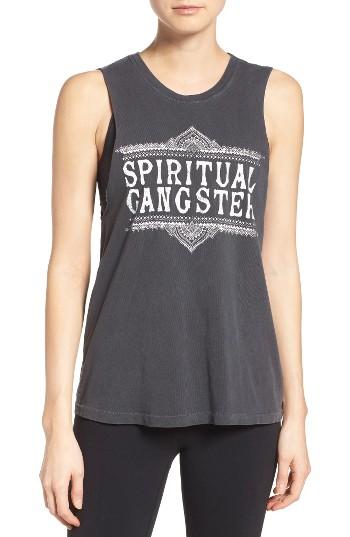 Women's Spiritual Gangster Sahara Logo Muscle Tee