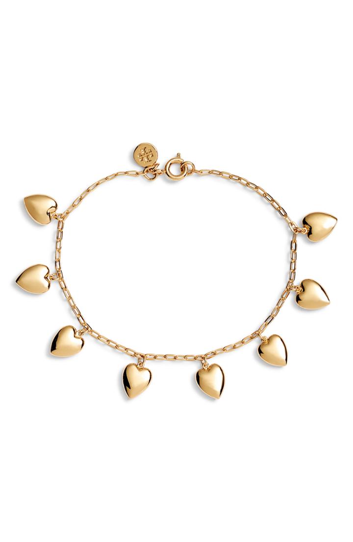 Women's Tory Burch Heart Charm Bracelet
