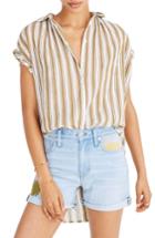 Women's Madewell Central Stripe Tunic Shirt, Size - Yellow