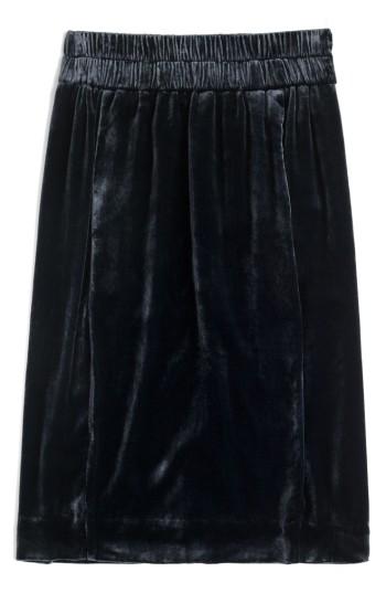 Women's J.crew Pull-on Velvet Skirt, Size - Blue
