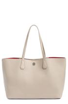 Tory Burch 'perry' Leather Tote - Grey