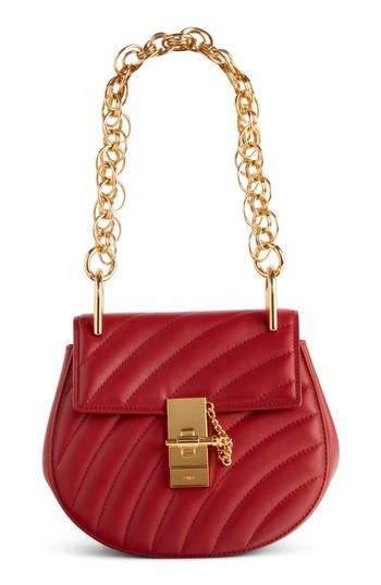 Chloe Mini Drew Bijoux Leather Shoulder Bag - Red