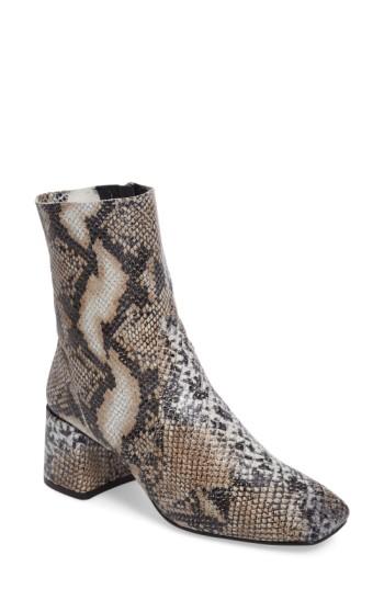 Women's Topshop Max Snake Embossed Bootie .5us / 38eu - Brown