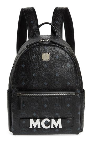 Mcm Small Stark Trilogie Canvas Backpack - Black