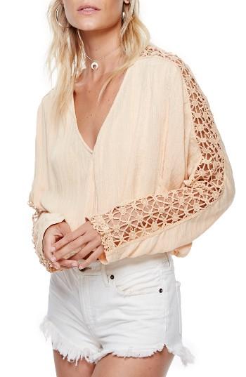 Women's Free People Runaway Blouse - Coral