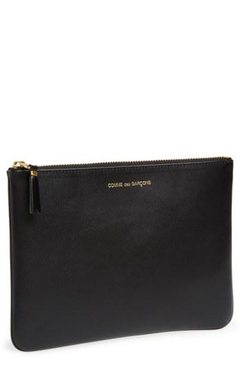 Comme Des Garcons 'large' Classic Leather Zip-up Pouch -