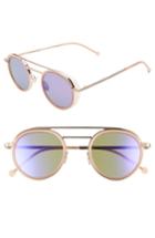 Women's Cutler And Gross 47mm Round Sunglasses - Rose Gold/ Nutmeg
