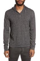 Men's John Varvatos Drop Shoulder Henley Hoodie, Size - Grey