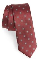 Men's The Tie Bar Floral Span Medallion Silk Tie, Size - Burgundy