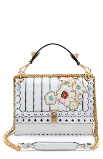 Fendi Kan I Metallic Mix Leather Shoulder Bag -