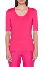 Women's Akris Elbow Sleeve Scoop Neck Tee - Pink