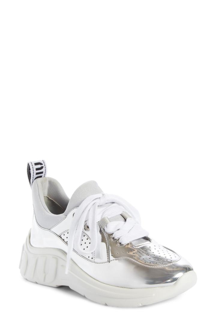 Women's Miu Miu Logo Sole Sneaker Us / 35eu - Metallic