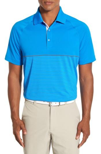 Men's Cutter & Buck 'junction' Stripe Drytec Polo - Blue