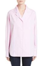 Women's Victoria Beckham Cotton Grandad Shirt Us / 6 Uk - Pink