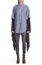 Women's Balenciaga Silk Kimono Sleeve Poplin Shirt Us / 34 Fr - Blue