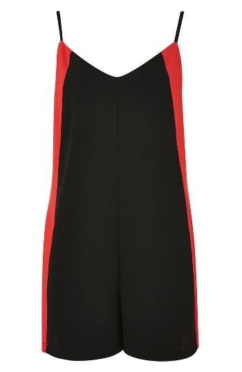 Women's Topshop Colorblock Romper Us (fits Like 2-4) - Black