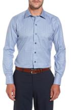 Men's David Donahue Plaid Fit Sport Shirt, Size Large - Blue