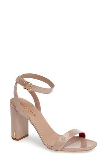 Women's Saint Laurent Loulou Ankle Strap Sandal Us / 36eu - Beige
