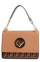 Fendi Small Kan I Logo Leather Shoulder Bag - Brown