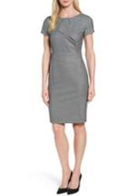 Women's Boss Danilera Bird's Eye Wool Sheath Dress R - Grey
