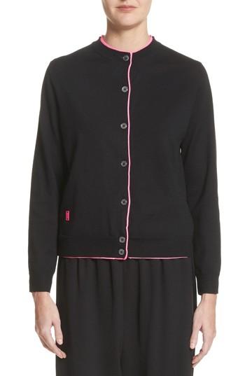 Women's Marc Jacobs Double Layer Merino Wool Cardigan - Black