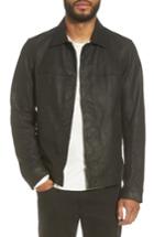 Men's Vince Leather Trucker Jacket - Black
