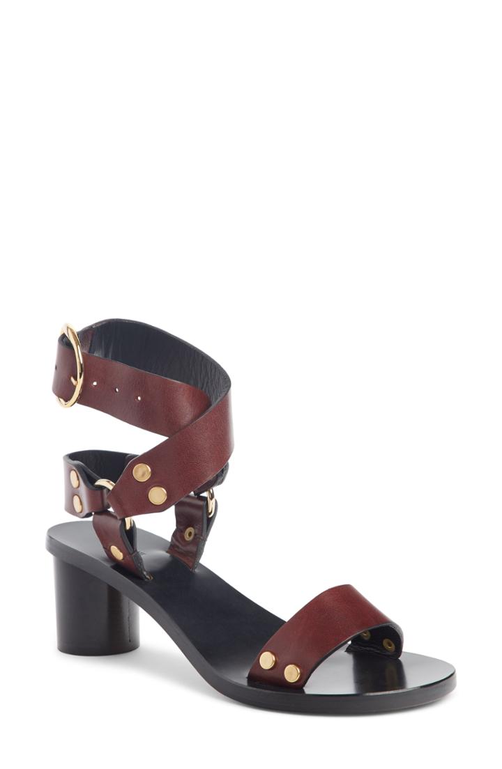 Women's Isabel Marant Jeyka Studded Moto Sandal Us / 36eu - Burgundy