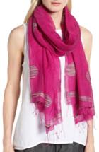 Women's Eileen Fisher Dot Organic Cotton Blend Scarf, Size - Pink