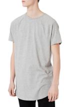 Men's Topman Longline T-shirt With Side Zips - Grey