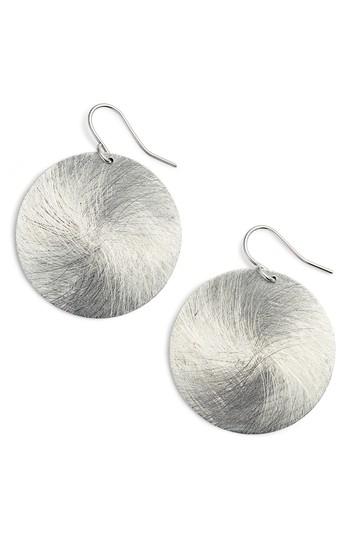 Women's Halogen Brushed Disc Drop Earrings