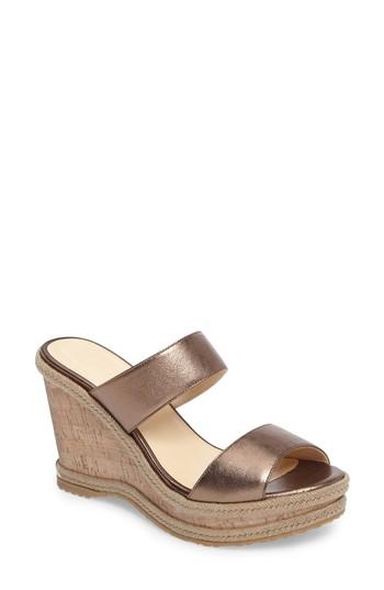 Women's Jimmy Choo Parker Wedge Sandal Us / 39eu - Metallic