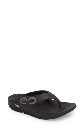 Women's Oofos Ooriginal Sport Flip-flop Sandal M - Black