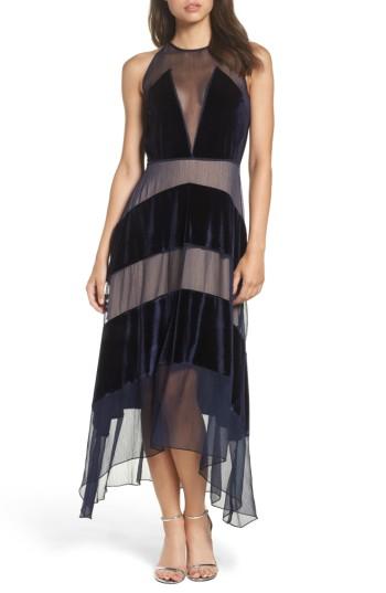 Women's Foxiedox Velvet Stripe Midi Dress - Blue