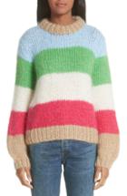Women's Ganni Juilliard Multistripe Mohair & Wool Sweater - Beige