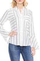 Women's Two By Vince Camuto Bell Sleeve Stripe Shirt - White
