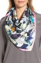 Women's Vince Camuto Floral Photo Smash Square Silk Scarf