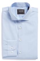 Men's Nordstrom Men's Shop Trim Fit Print Dress Shirt .5 34/35 - Blue