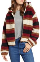 Women's Ten Sixty Sherman Stripe Fleece Hooded Jacket - Brown