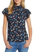 Women's Halogen Smocked Neck Blouse, Size - Black