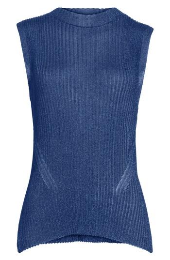 Women's Rag & Bone Halsey Metallic Sweater Tank - Blue