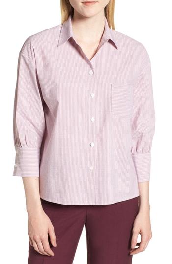 Women's Nordstrom Signature Stripe Shirt - Burgundy