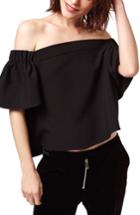 Women's Topshop Structured Bardot Top Us (fits Like 0) - Black