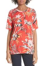 Women's Dvf Print Boyfriend Tee, Size - Coral