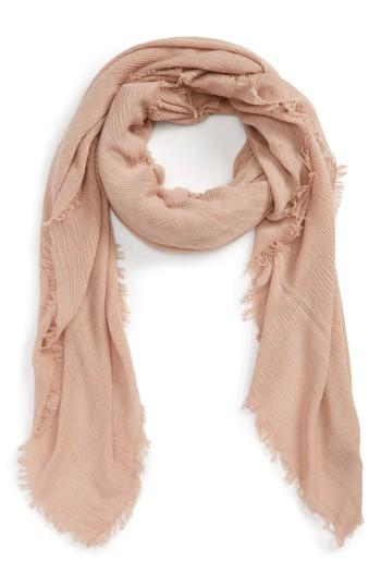 Women's David & Young Pleated Fringe Scarf