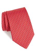 Men's Salvatore Ferragamo Fiona Print Silk Tie, Size - Red