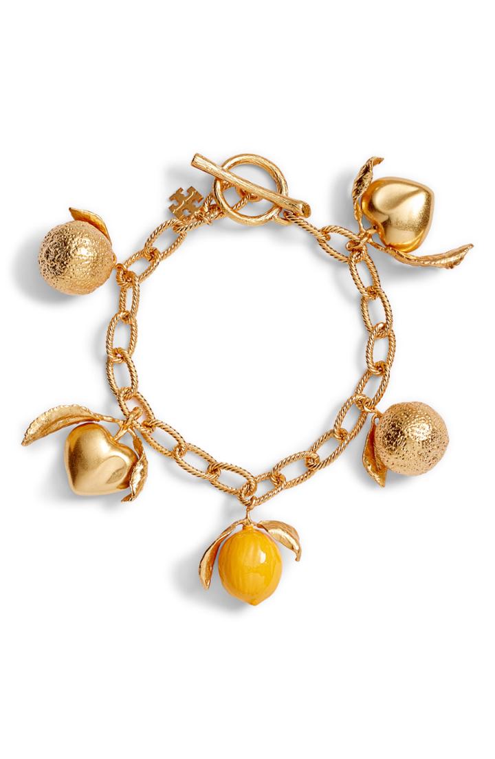 Women's Tory Burch Lemon Charm Toggle Bracelet