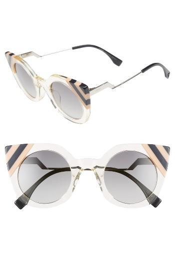 Women's Fendi 47mm Cat Eye Sunglasses - Yellow