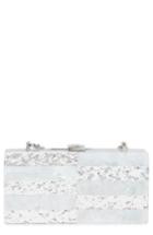 Milly Acrylic & Glitter Box Clutch - White